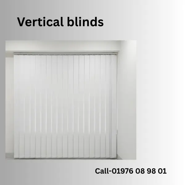 Office vertical blinds installed on glass partition windows